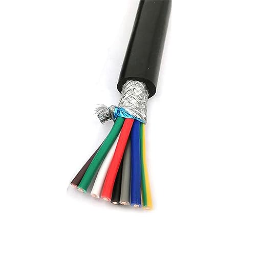 Outdoor Extension 2meters Control Signal Line 2 3 4 5 6 7 8 10 12 14 16 20 24 Core PVC Cable 22AWG 0.3 0.5 0.75mm Shielded Wire Solar sheathed(Black0.2mm,8-core)