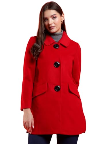 Image of KOTTY Womens Cotton Blend Standard Length Elegant Style Coat - Classic Style with Modern Detailing