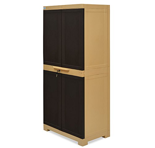 Image of Nilkamal Freedom Mini Medium Plastic Cabinet Brown, 2 Doors CHST24 4 Layers Plastic Chests of Drawers Purple
