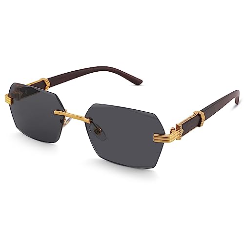 Image of COASION Fashion Rimless Frameless Sunglasses for Women Men Y2k Retro Sun Glasses Square Tinted Glasses