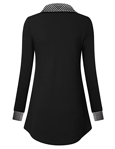 Valolia Winter Wear For Women, Ladies Causal Long Sleeve Tunics Sweatshirts Zipper Sweaters Pullover Work Blouse Dressy Swing Shirts Maternity Warm Ugly Christmas Tops Medium Houndstooth #TOP1