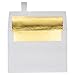 A7 Foil Lined Invitation Envelopes w/Peel & Press (5 1/4 x 7 1/4) - White w/Gold LUX Lining (50 Qty.) | Perfect for Invitations, Announcements, Cards, 5x7 Photos, Weddings | 60lb Paper| FLWH4880-04-50