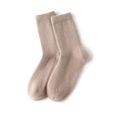 Women and Men 100% Pure Cashmere Unisex Bed Cuff Socks, 1 Pairs Knit Loose Seamless Ultra Soft, Warm Comfortable