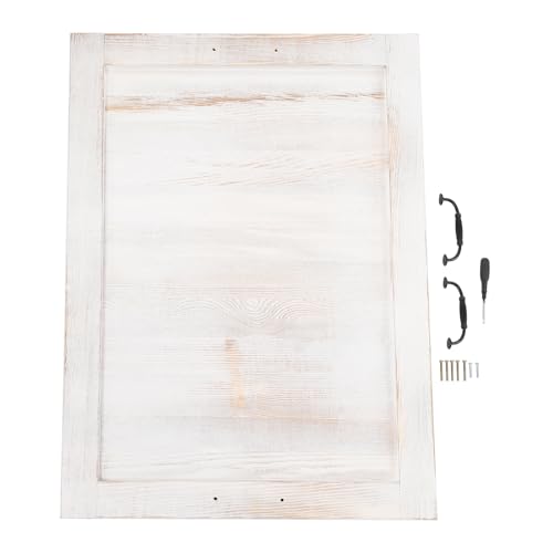 Tabla de cortar rectangular de madera de pino blanca de 30 x 21 pulgadas con asas, cubierta decorativa para estufa y bandeja grande para servir miniatura 4