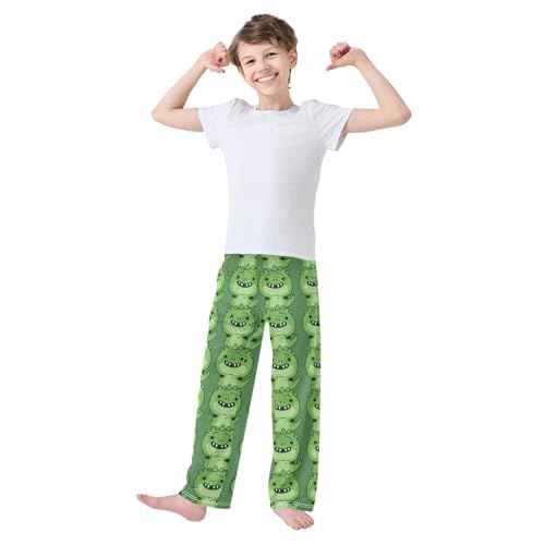 Pajama Bottoms, Green Dinosaur Pattern Slee Pants Lounge Wear Pajamas Long Pant Sleepwear Pjs2