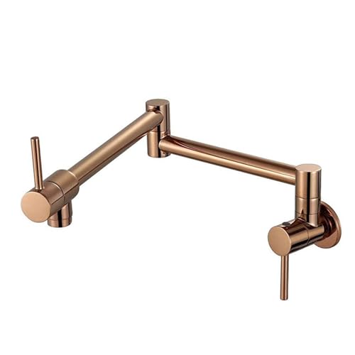 Grifo plegable de pared en latón negro para ahorrar espacio en fregaderos de cocina