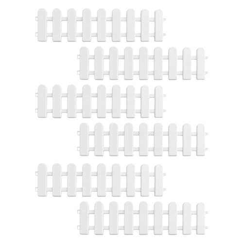 Ciieeo Clôtures de Jardin Décoratives en Plastique 6 Pièces Tête Ronde, 50 CM X 13 CM, Bordures Extérieures pour Villa et École, Installation Facile pour Pelouses et Allées