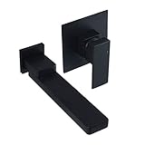 Weibath Matte Black Bathroom Sink Faucet Wall Mount Single Handle 180-Degree Swivel Spout Vanity...