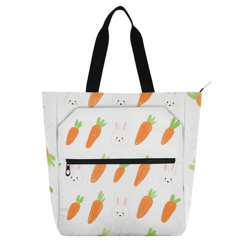 Sacs fourre-tout en tissu tissé résistant avec jolis motifs de lapins