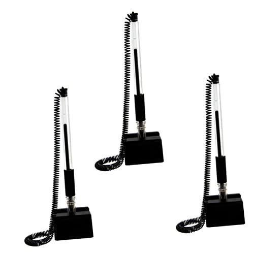 Stobok 3Pcs Adhesive-Backed Party Desk Type Counter Adhesive For Wedding Fixed Joint Anti Chain Sign- Ink Black Neutral Table Coil Security Holder Writing In Signing Pens Home #TOP27