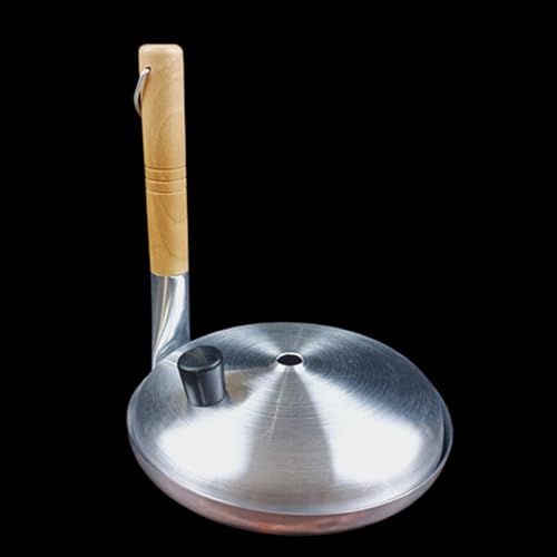 Poêle à omelette ronde en aluminium et son manche en bois robuste - 5