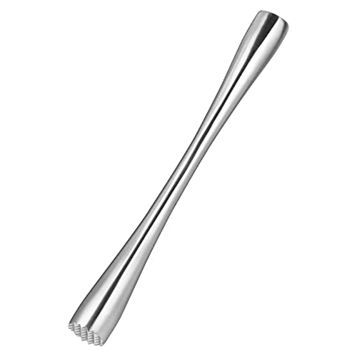 Hemoton Stirrers Tool Stainless Steel Muddler Mojitos Cocktails Margaritas Muddler Masher for Home Bar Bartender Fruit Crusher T