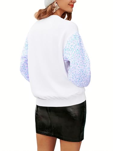 Holly Jolly Sequin Sleeve Christmas Sweatshirt for Women - Image 4