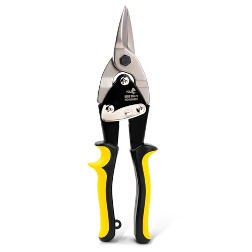 DOWELL 10 Inch Aviation Tin Snips Straight, Heavy Duty Cut