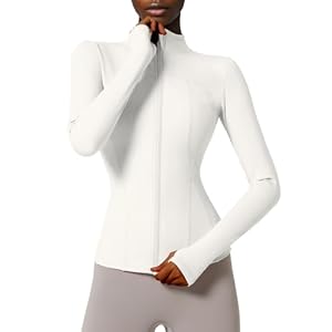 Locachy Women’s Slim Fit Full Zip Athletic Running Sports Workout Jacket with Pockets