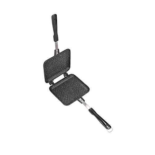 KIMISS Grill Pan, Pan Non Stick Double Sided Frying Nonstick Egg Pancake Steak Frying Skillet Skillets Baking Breakfast Bread with Lid Breakfast Cooker for Gas Stove Induction Cooking