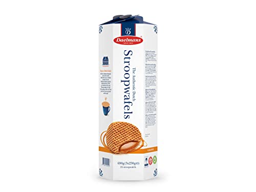 Daelmans Stroopwafels Hexa Tower 24 Waffles 690g 8cm Diameter Dutch Caramel Waffles Classic Coffee Snack