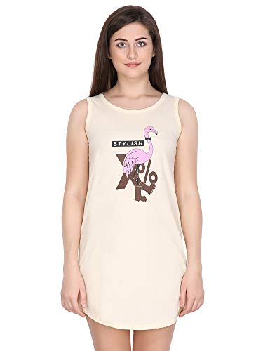 Image of GiglyMigly Cotton Mid Length Women Printed Sleepshirt Nightdress