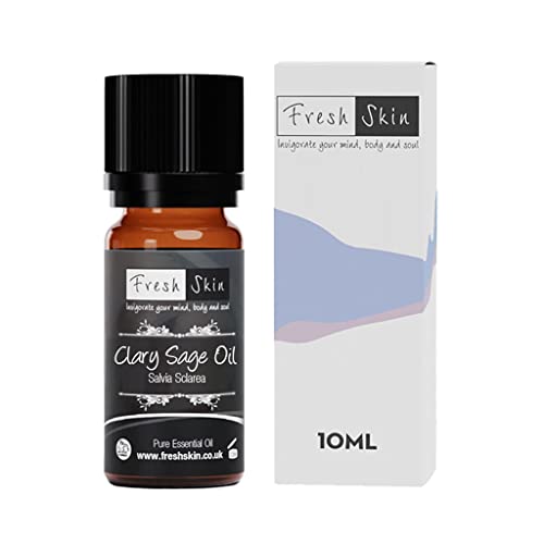 Freshskin Beauty LTD | Clary Sage Essential Oil 10ml - 100% Pure Natural Oils - Helps Hair Growth Scalp Care Skin Care - Aids Relaxation & Improves Circulation - Vegan Friendly