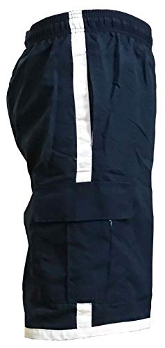 Toson Mens Solid Color Quick Dry Swim Trunks with Drawstring Mesh Lining Beach Shorts with Cargo Pockets