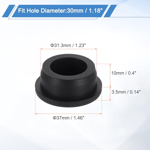 Image of uxcell Silicone Hole Plug, Waterproof Round Rubber Stoppers Bottle Seal Plugs Tube Pipe End Caps for 30mm /1.18 inch Hole for Bathtub Bottle, Black