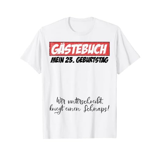 Libro de visitas para fiesta de cumpleaños 23 años, diseño de hombre y mujer Camiseta
