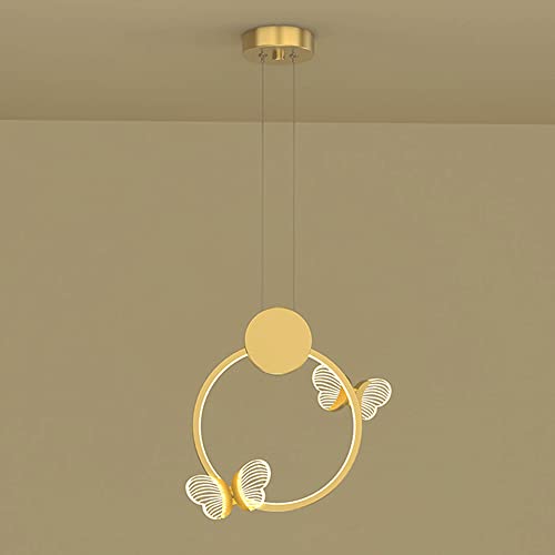 Lampe suspendue papillon en métal doré design moderne LED 24W pour salon