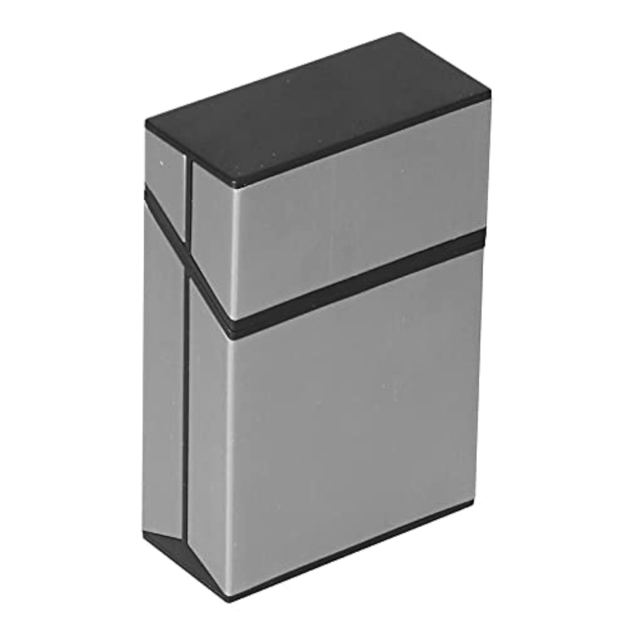 Stylish Grey Brushed Aluminum Cigarette Case with Magnetic Switch