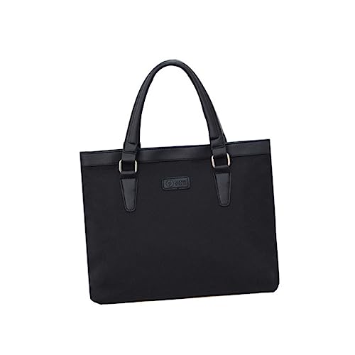 KICHOUSE 1 Pieza Maletín de Cuero de Vaca para Laptop Bolso de Resistente y Casual para Hombre Negro para Negocios y Uso