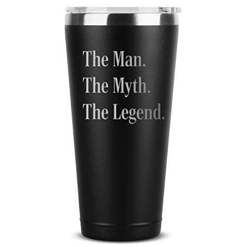 The Man Myth Legend - 30 oz Black Insulated Stainless Steel Tumbler w/Lid
