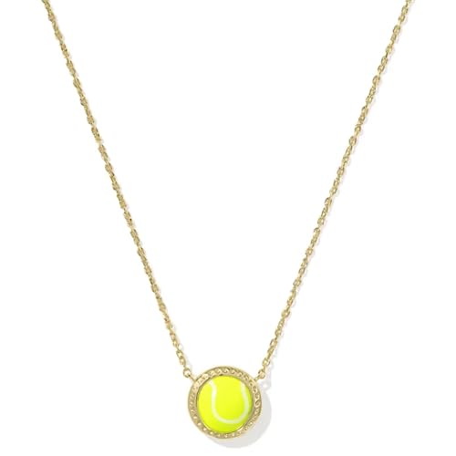 Kendra Scott Tennis Short Pendant Necklace, 14k Gold Plated Brass, Magnesite, Fashion Jewelry for Women
