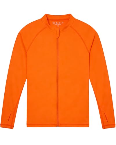 Image of Roadbox UPF 50+ Boys Zip Up Rash Guard Kids Long Sleeve Swim Shirt