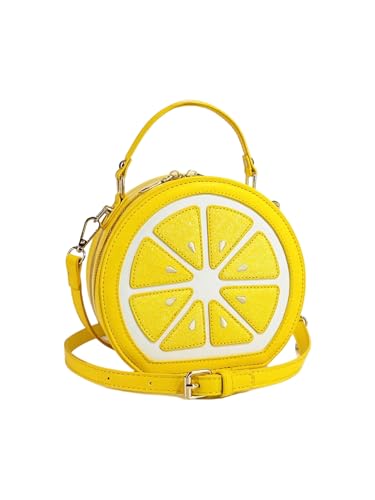Verdusa Women's Y2K Lemon Crossbody Bags Top Handle PU Leather Shoulder Handbags