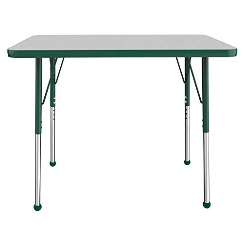 FDP 24" x 36" Rectangle Table with Ball Glide Legs - Gray/Green