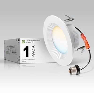 ASD 4 Inch Retrofit LED Recessed Light - 9W 2700K-5000K 700LM Retrofit LED Recessed Lighting 4 Inch, Dimmable Recessed Lights, Wet Rated Baffle Trim Can Lights, UL