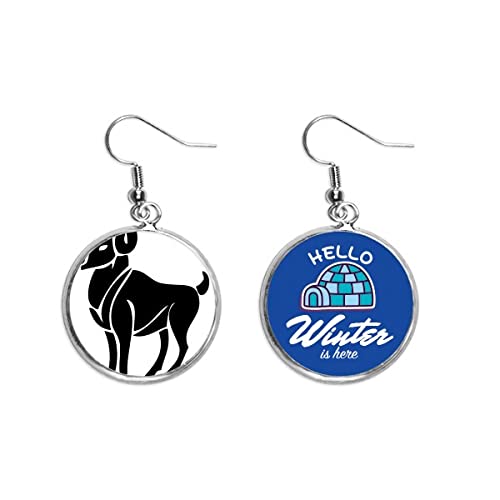 Pendientes de Aries en plata con colgante de gota estilo zodiaco de invierno