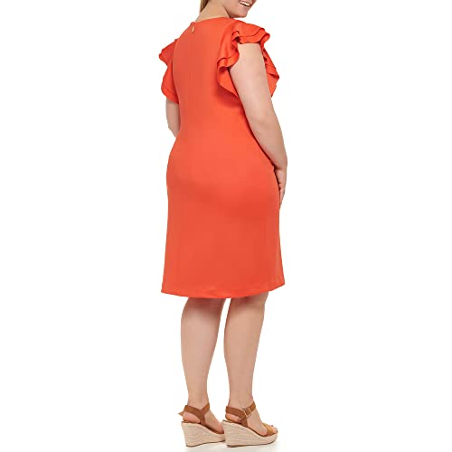 Image of Tommy Hilfiger Womens Polyester Spandex Pattern Sheath Midi Layered Dress