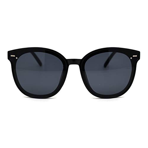 Round Boyfriend Style Horn Rim Hipster Plastic Sunglasses