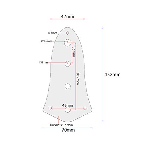 Artibetter 4-Hole Jazz Bass Control Plate Vintage Alloy Jazz Bass Parts (Black) #TOP1