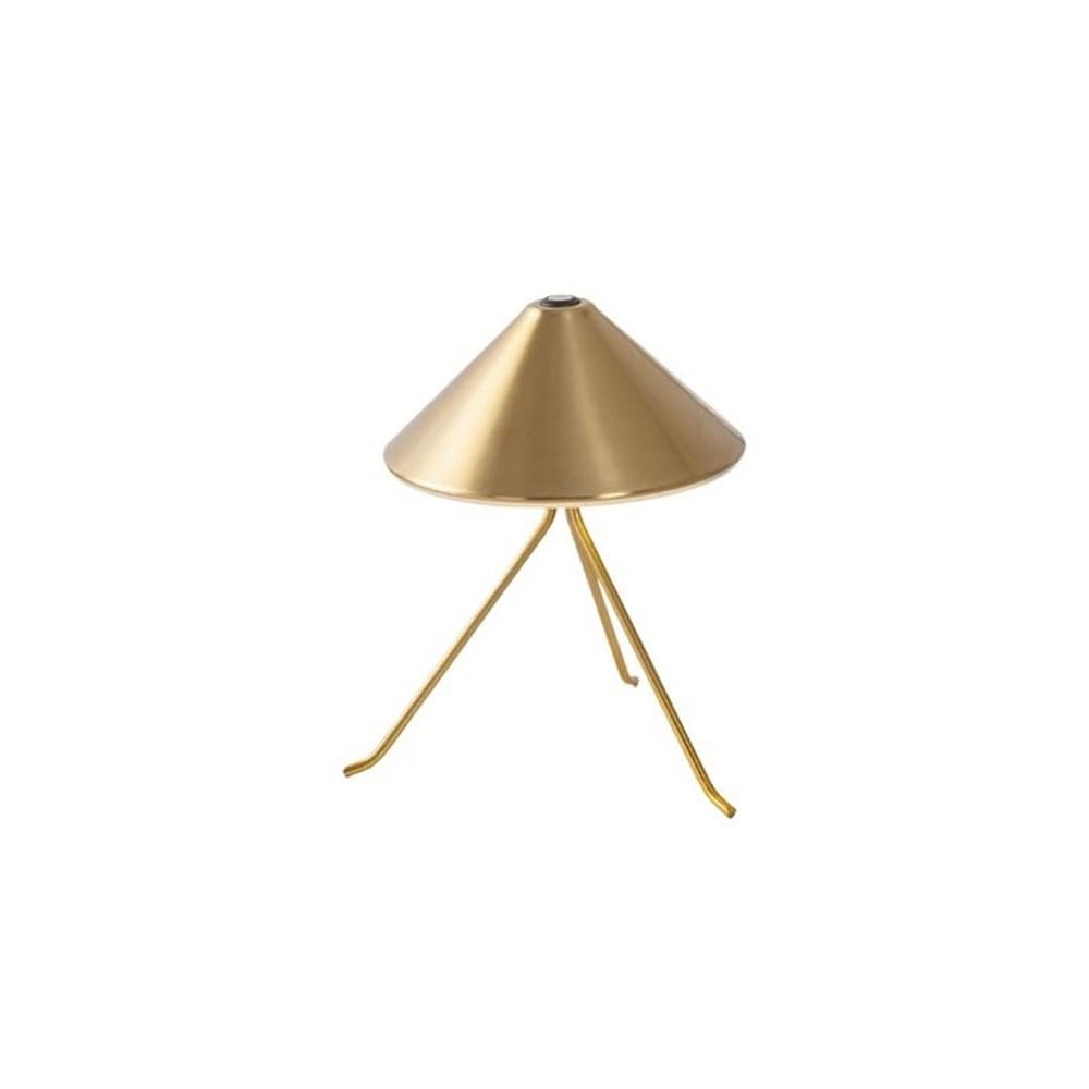 Z4T8M2K6G5 Bedside Lamp Simple Table Lamp Bedside Metal Night Light Ambient Triangle Mushroom Shape(Metallic)