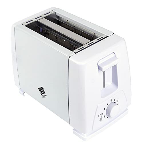 Wehouseware® ostador 2 rebanadas 800W BN3349, Tostadoras Pan 2 Rebanadas Negra Acero Inoxidable, 2 ranuras largas, 6 niveles de tostado, Recogemigas. Blanco Cover