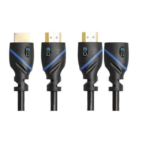 Image of C & E Gold Plated 4K |HDMI Male to Male | HDMI Male to Female | COMBO PACK [ 20-Ft ] 2 Pack