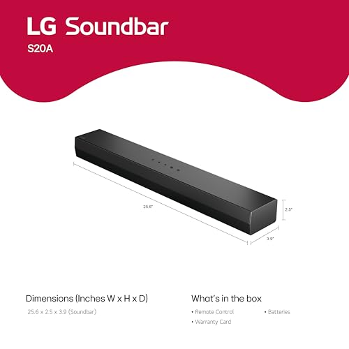 LG S20A 2.0 ch. Soundbar for TV with Dolby Audio - Black - image 6