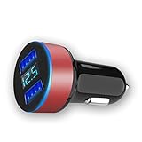 >>> Spannungsüberwachung QYHT Dual USB LED Digitalanzeige Auto Ladegerät 3.1A Ausgang Docking-, Ladestationen und Ladegeräte (B)