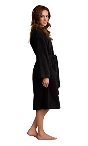 Image of Women's Turkish Terry Kimono Style Bathrobe - 100% Cotton Robe for Women - Comfortable & Absorbent - Soft & Cozy Wear