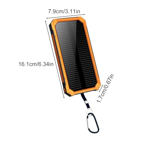 Power Bank Portátil, Batería Externa Solar, Cargador Inalámbrico 20000mAh con Linterna y Carga Rápida para Viajes, Camping y Actividades al Aire Libre - imagen 6