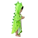 Youyu77 Albornoz Infantil de Dibujos Animados con Capucha para niños, Toalla de baño para niñas y niños, Pijamas de Dinosaurio para bebés, Tops para niñas Top Mujer De Argentina (Green, One Size)