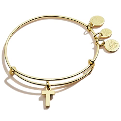 Image of Alex and Ani Expandable Bangle for Women, Initials A to Z Letter Charms, Shiny Finish, 2 to 3.5 in