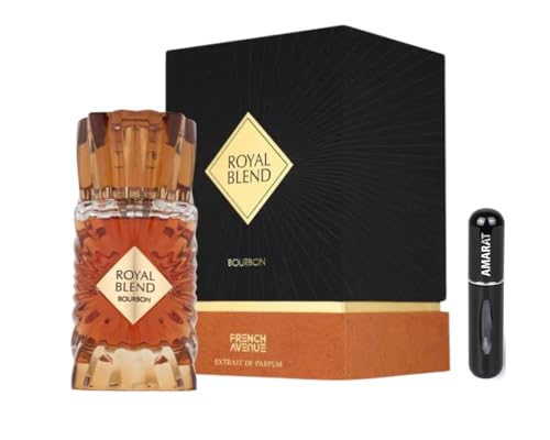 Perfume Royal Blend Bourbon Extrait de Parfum 100ml, Perfume Árabe Unisex de Larga Duración Incluye Atomizador, Fragancia Oriental y Amaderada con Notas de Whisky Bourbon, Canela y Roble (Bourbon)