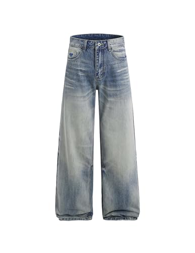 Aelfric Eden Womens Baggy Jeans Washed High Waisted Wide Leg Jeans Casual Y2k Streetwear Denim Pants Trouser